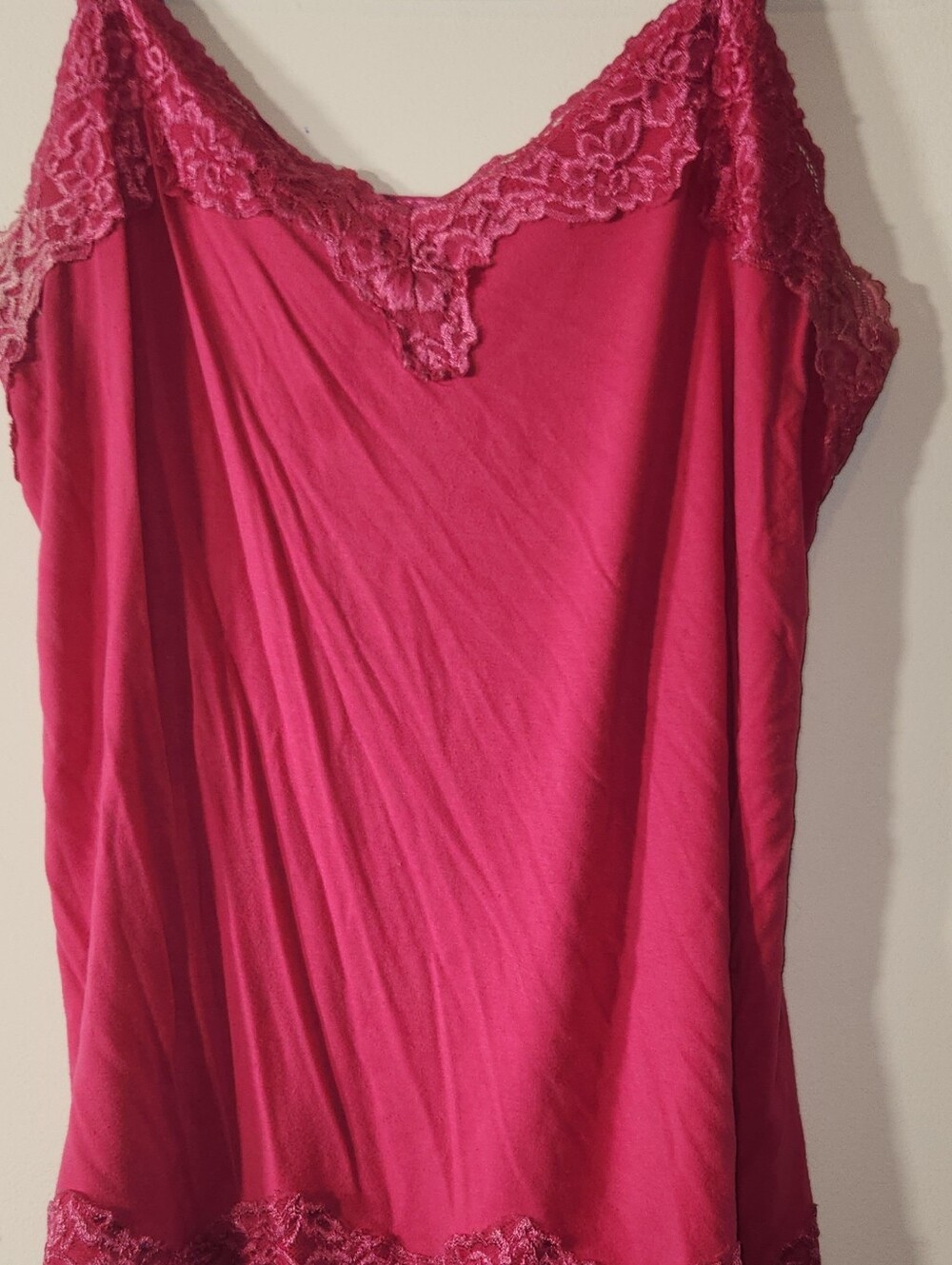 Lane Bryant Magenta Pink Lace-Trim Camisole 14/16